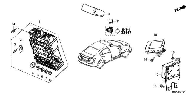 2013 Honda Civic EPS Unit Diagram for 39980-TR7-A31