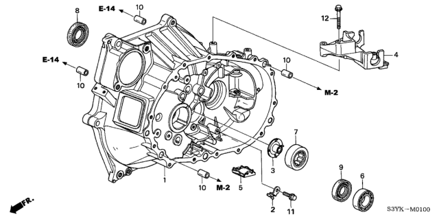 2004 Honda Insight MT Clutch Case Diagram
