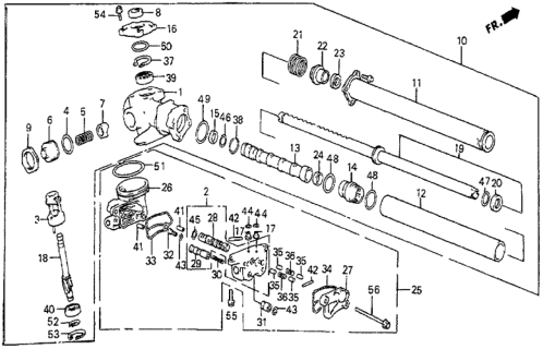 1983 Honda Prelude Frame Set, Valve Diagram for 53011-SB0-670