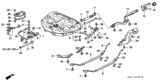 1995 Honda Civic Fuel Tank Diagram