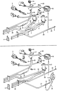 1985 Honda Accord No. 1 Control Box Tubing (PGM-FI) Diagram