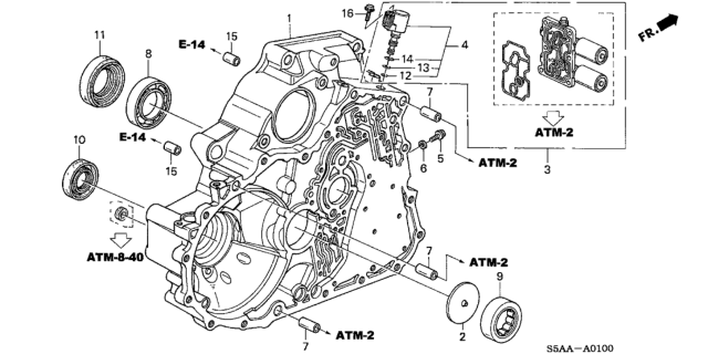 2004 Honda Civic Case, Torque Converter (DOT) Diagram for 21111-PLX-305