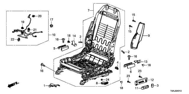 2018 Honda Civic Cover, L. FR. Seat Foot (Outer) *NH900L* (RR) (DEEP BLACK) Diagram for 81507-TBA-A11ZA