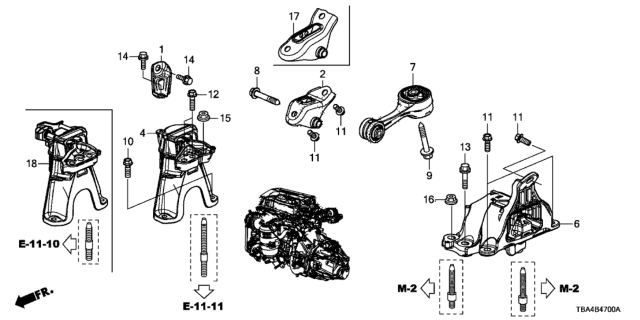 2017 Honda Civic Engine Mounts Diagram