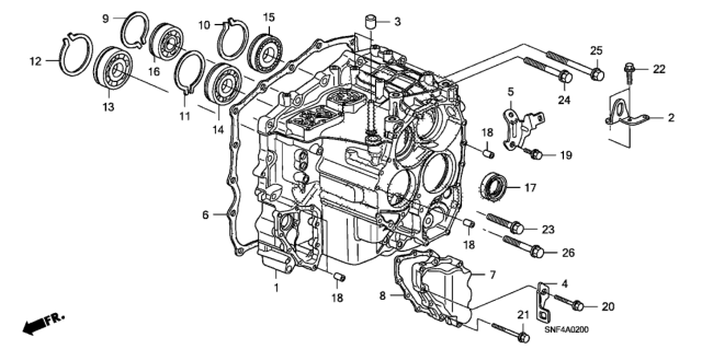 2010 Honda Civic 4 Door GX KA 5AT Transmission Case Diagram