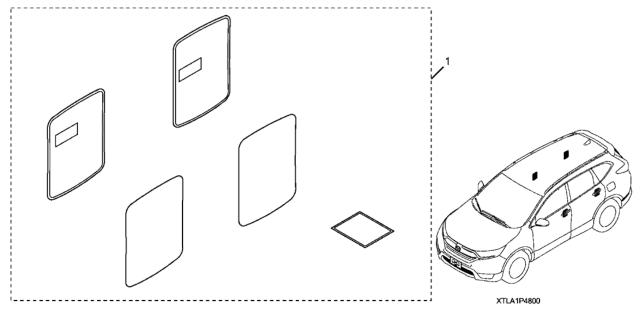 2020 Honda CR-V Hybrid Door Handle Film Diagram