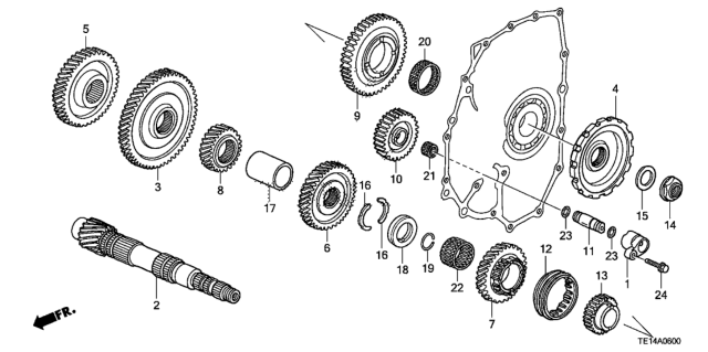 2012 Honda Accord Countershaft Diagram for 23221-RH3-020