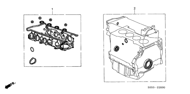 2002 Honda Civic Gasket Kit, Cylinder Head Diagram for 06110-PNF-A00