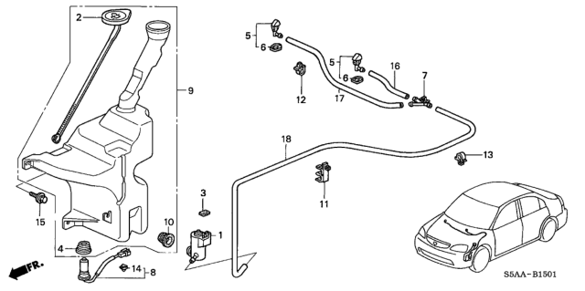 2004 Honda Civic Tank Set, Washer Diagram for 76840-S5D-A02