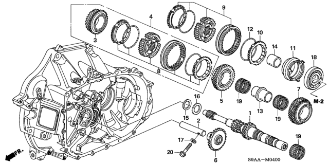 2006 Honda CR-V 5 Door EX (4WD) KA 5MT Mainshaft Diagram