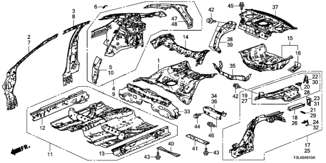 2016 Honda Accord Panel Comp R,RR I Diagram for 64300-T3L-315ZZ