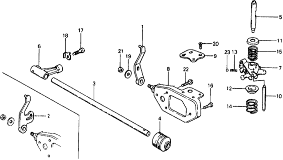 1978 Honda Civic Shaft, Shift Arm Diagram for 24342-634-961