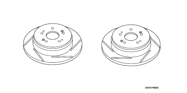 2008 Honda Civic 2 Door SI (SUMMER TIRE) KA 6MT Rear Brake Rotors Diagram