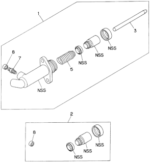 1996 Honda Passport Rod, Push Slave Cylinder Diagram for 8-97049-439-0