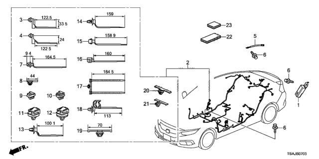 2018 Honda Civic Wire Harness, Floor Diagram for 32107-TBA-A11