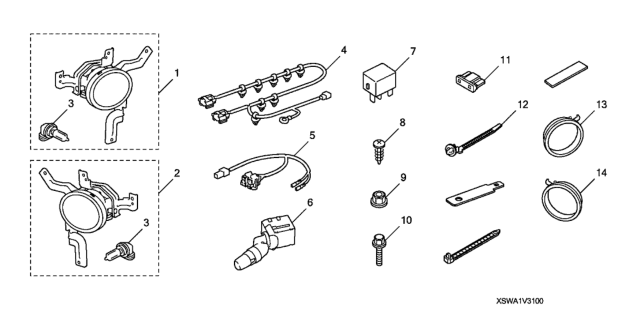 2009 Honda CR-V Foglight Kit Diagram