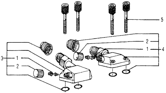 1977 Honda Accord A/C Suction Valve - Discharge Valve Diagram