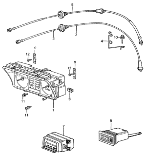 1981 Honda Civic 4 Door ** (1500) KH HMT Speedometer - Tachometer Diagram