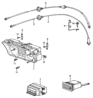 1983 Honda Civic Clamp, Speedometer Cable Diagram for 37236-SA0-661