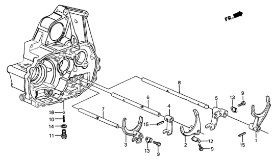 1984 Honda Civic MT Shift Fork - Setting Screw Diagram