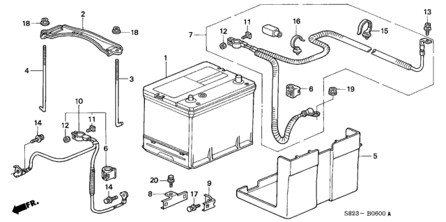2002 Honda Accord 2 Door EX KA 5MT Battery Diagram