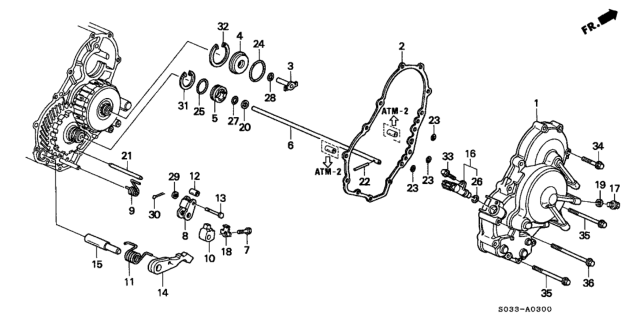 1998 Honda Civic 3 Door CX KA 4AT AT Right Side Cover Diagram