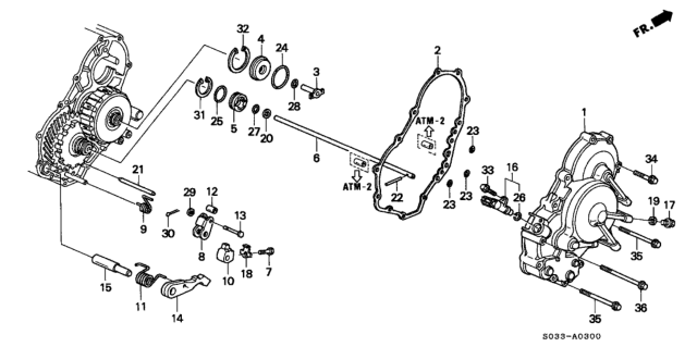 1998 Honda Civic Shaft, Parking Diagram for 24562-P4R-A00