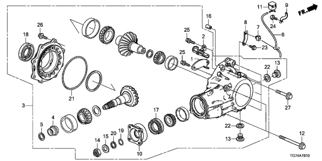 2021 Honda Pilot 5 Door LX (AWD/SENSING) KA 9AT AT Transfer (9AT) Diagram