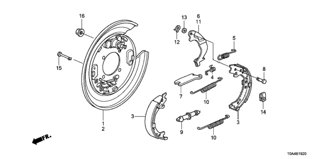 2015 Honda CR-V Parking Brake Shoe Diagram