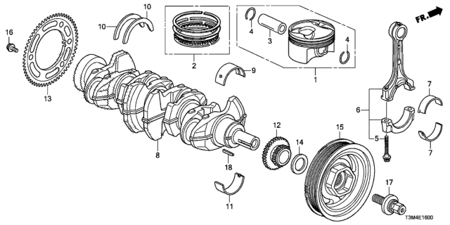 2017 Honda Accord Crankshaft - Piston (L4) Diagram