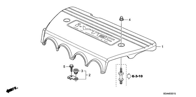 2005 Honda Accord Engine Cover (L4) Diagram