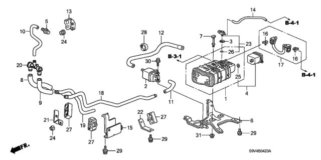 2006 Honda Pilot Tube B, Canister Drain Diagram for 17374-S9V-A10