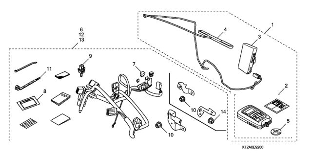 2013 Honda Accord 4 Door EXL-V6 KL 6AT Remote Engine Start System Diagram