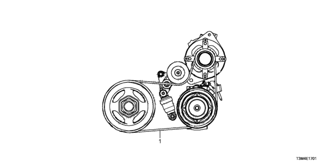 2017 Honda Accord Alternator Belt (V6) Diagram