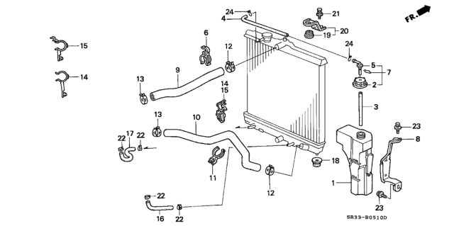 1995 Honda Civic Radiator Hose Diagram