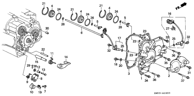 1991 Honda Accord Protector, R. Side Cover Diagram for 21271-PX4-000