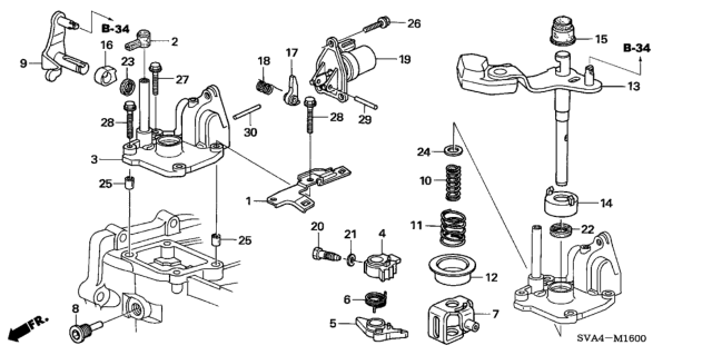 2006 Honda Civic Shift Arm - Shift Lever (2.0L) Diagram