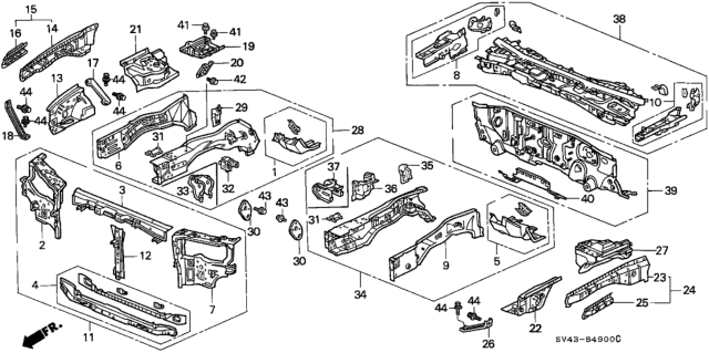 1995 Honda Accord Front Bulkhead Diagram