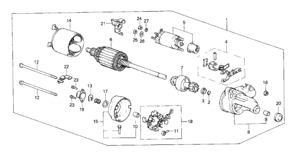 1985 Honda CRX 2 Door HF KL 5MT Starter Motor Diagram