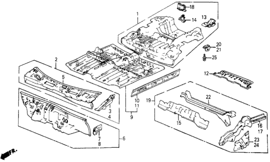 1987 Honda Civic Dashboard (Lower) Diagram for 60660-SB6-663ZZ
