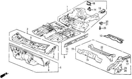 1987 Honda Civic Sill, R. FR. Inside Diagram for 70220-SB6-661ZZ