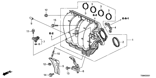 2015 Honda Civic Intake Manifold (2.4L) Diagram