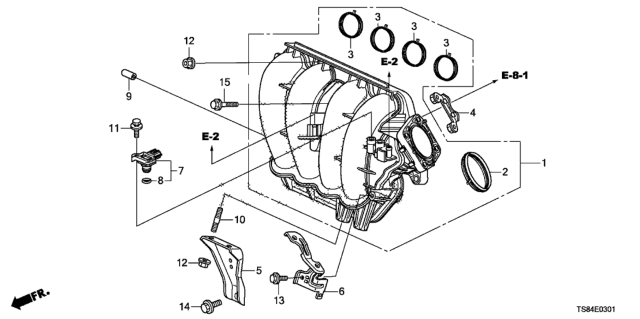 2014 Honda Civic Intake Manifold (2.4L) Diagram