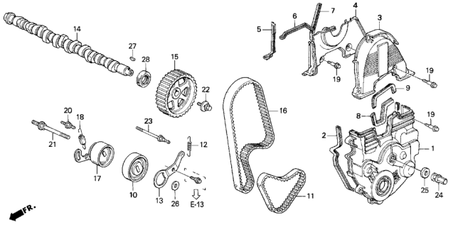 1997 Honda Odyssey 5 Door EX KA 4AT Camshaft - Timing Belt (2.2L) Diagram