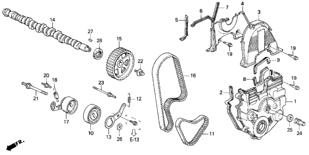 1996 Honda Odyssey Camshaft - Timing Belt (2.2L) Diagram