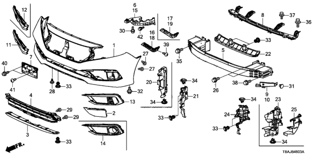 2019 Honda Civic Front Bumper Diagram