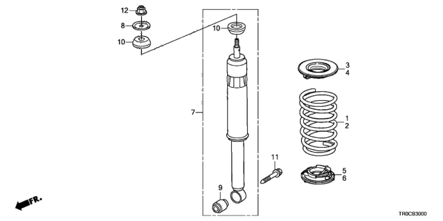 2015 Honda Civic Spring, Left Rear Diagram for 52446-TR0-A52