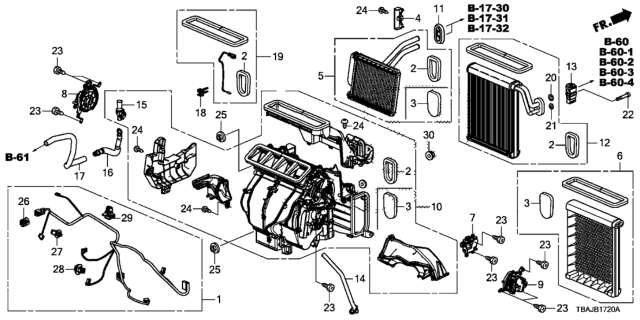 2019 Honda Civic Heater Sub-Assy. Diagram for 79311-TEG-A31