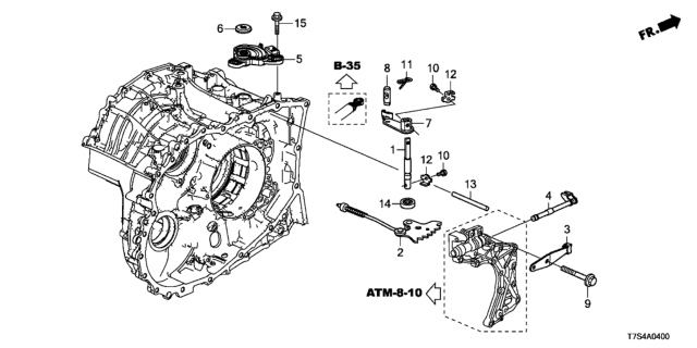 2017 Honda HR-V 5 Door EX-L (2WD NAVIGATION CELAYA) KA CVT AT Control Shaft - Position Sensor Diagram