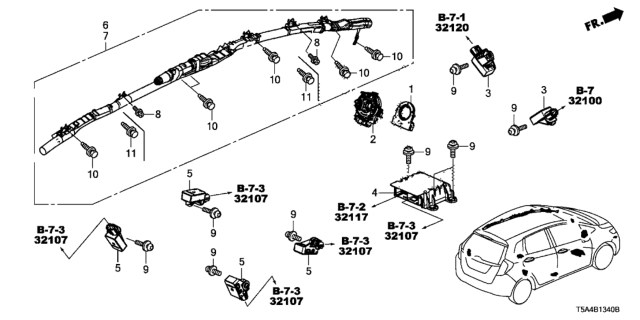 2015 Honda Fit SRS Unit Diagram